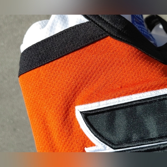 Vtg 90s Starter NHL Philadelphia Flyers Youth Kids Long Sleeve Mesh Hockey Jerse - Picture 7 of 10
